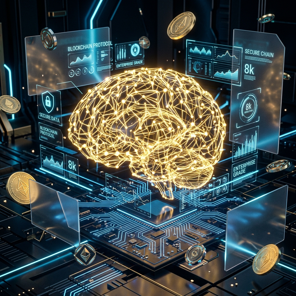 Quantum AI Blockchain Core representation